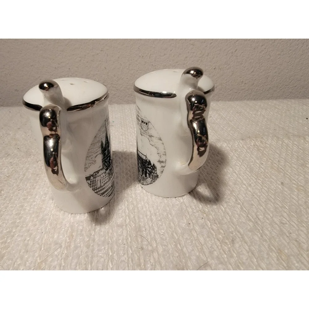 Vintage German Koln Koln A. Rhein Souvenir Stein Shaped Salt Pepper Shakers 2 In
